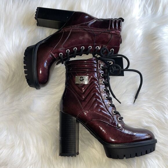Guess GBG Los Angeles Fashion Heels Burgundy Boots. NWT - Picture 1 of 8